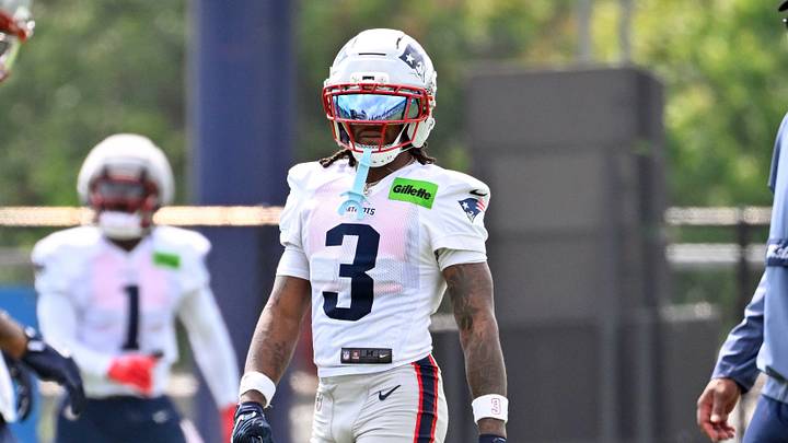 Jul 28, 2026; Foxborough, MA, USA; New England Patriots wide receiver DeMario Douglas (3) looks on during training camp at Gillette Stadium. Mandatory Credit: Eric Canha-Imagn Images Jul 28, 2026; Foxborough, MA, USA; New England Patriots wide receiver DeMario Douglas (3) looks on during training camp at Gillette Stadium. Mandatory Credit: Eric Canha-Imagn Images
