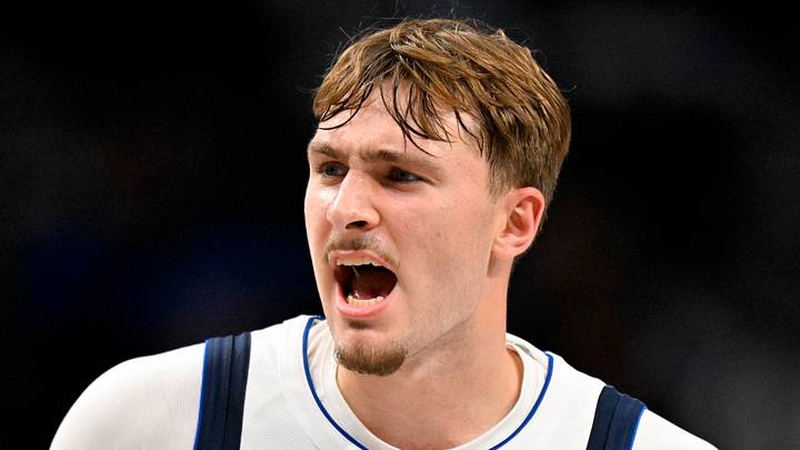 Oct 16, 2026; Dallas, Texas, USA; Dallas Mavericks forward Cooper Flagg (32) looks on during the game between the Mavericks and the Hawks at American Airlines Center. Mandatory Credit: Jerome Miron-Imagn Images