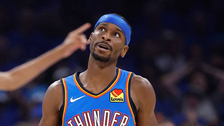 May 30, 2026; Oklahoma City, Oklahoma, USA; Oklahoma City Thunder guard Shai Gilgeous-Alexander (2) reacts in the second quarter against the San Antonio Spurs during game seven of the western conference finals for the 2026 NBA playoffs at Paycom Center. Mandatory Credit: Alonzo Adams-Imagn Images May 30, 2026; Oklahoma City, Oklahoma, USA; Oklahoma City Thunder guard Shai Gilgeous-Alexander (2) reacts in the second quarter against the San Antonio Spurs during game seven of the western conference finals for the 2026 NBA playoffs at Paycom Center. Mandatory Credit: Alonzo Adams-Imagn Images