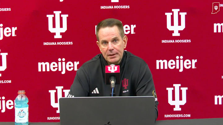 Indiana football coach Curt Cignetti speaks Wednesday at Memorial Stadium. Indiana football coach Curt Cignetti speaks Wednesday at Memorial Stadium.