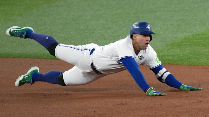 Blue Jays outfielder George Springer is not in the lineup for Game 5 of the World Series.