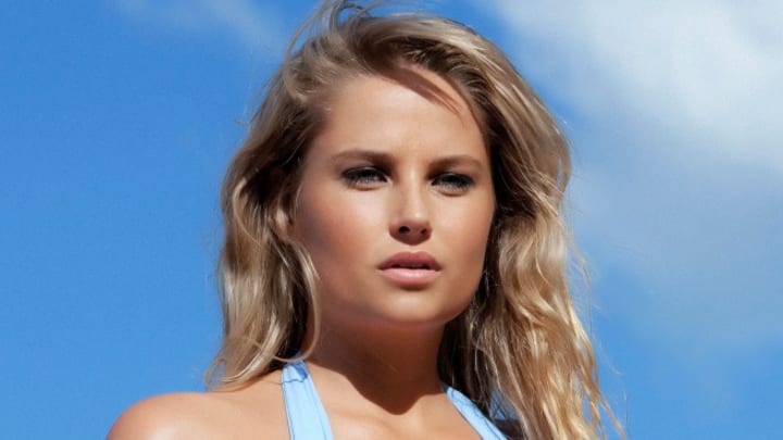 Genevieve Morton was photographed by James Macari on Hayman Island, Australia.