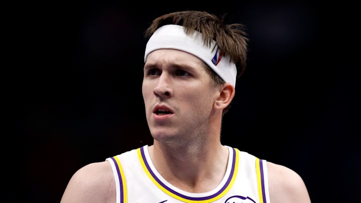 Los Angeles Lakers, Austin Reaves, LeBron James, Kyrie Irving, Luka Doncic Los Angeles Lakers, Austin Reaves, LeBron James, Kyrie Irving, Luka Doncic