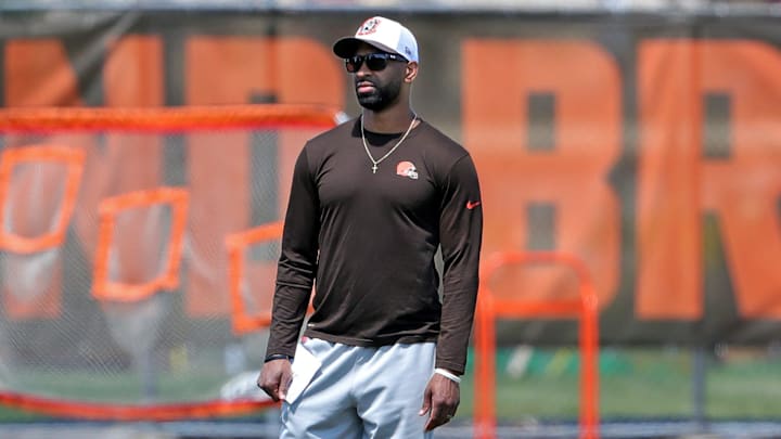 Browns general manager Andrew Berry watches minicamp, Tuesday, June 11, 2024, in Berea. Browns general manager Andrew Berry watches minicamp, Tuesday, June 11, 2024, in Berea.