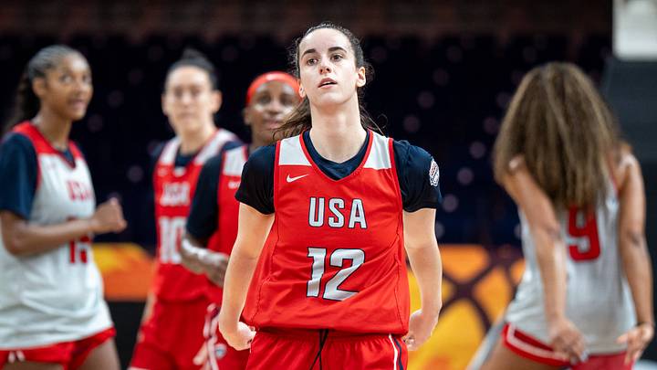 Caitlin Clark is seen during practice of the United States national team. Caitlin Clark is seen during practice of the United States national team.