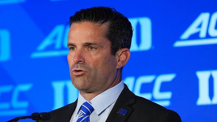 Jul 17, 2026; Charlotte, NC, USA; Duke head coach Manny Diaz talks with the media during interviews at Hilton Charlotte Uptown. Mandatory Credit: Jim Dedmon-Imagn Images Jul 17, 2026; Charlotte, NC, USA; Duke head coach Manny Diaz talks with the media during interviews at Hilton Charlotte Uptown. Mandatory Credit: Jim Dedmon-Imagn Images