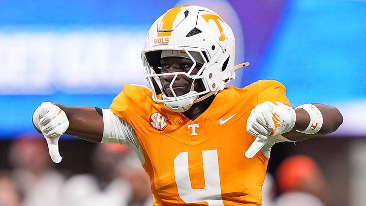Tennessee defensive back Ty Redmond (4) celebrates after a defensive play during the Aflac Kickoff Game between the Volunteers and Syracuse held at Mercedes-Benz Stadium in Atlanta, Ga., on August 30, 2025. Tennessee defensive back Ty Redmond (4) celebrates after a defensive play during the Aflac Kickoff Game between the Volunteers and Syracuse held at Mercedes-Benz Stadium in Atlanta, Ga., on August 30, 2025.