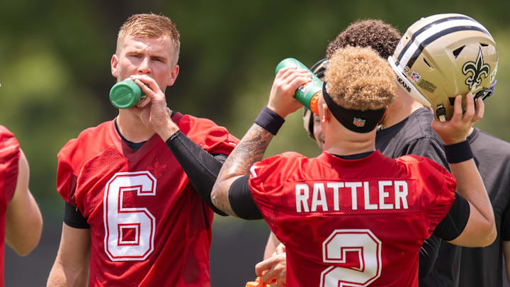 New Orleans Saints quarterback Tyler Shough has seen his odds to win Offensive Rookie of the Year tank. New Orleans Saints quarterback Tyler Shough has seen his odds to win Offensive Rookie of the Year tank.