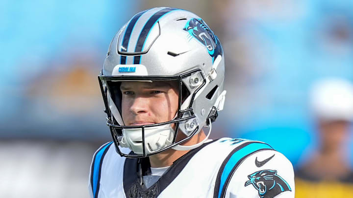 Aug 21, 2025; Charlotte, North Carolina, USA; Carolina Panthers place kicker Ryan Fitzgerald (35)during pregame warmups against the Pittsburgh Steelers at Bank of America Stadium. Mandatory Credit: Jim Dedmon-Imagn Images Aug 21, 2025; Charlotte, North Carolina, USA; Carolina Panthers place kicker Ryan Fitzgerald (35)during pregame warmups against the Pittsburgh Steelers at Bank of America Stadium. Mandatory Credit: Jim Dedmon-Imagn Images