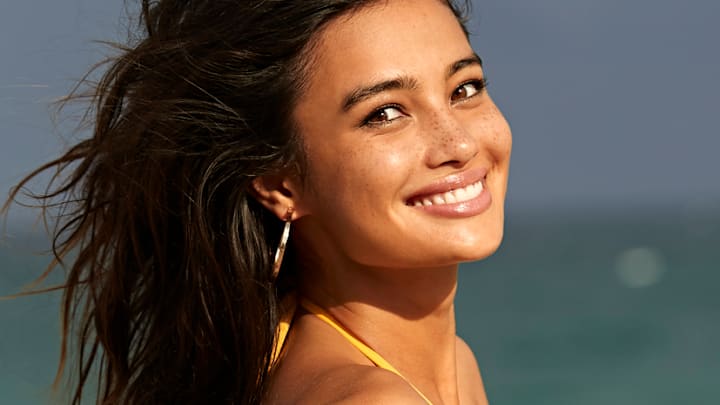 Kelsey Merritt was photographed by Ben Watts in Hollywood, Fla. Swimsuit by Ola Vida. Earrings by 8 Other Reasons.