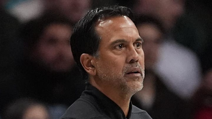 Miami Heat head coach Erik Spoelstra looks on (Mandatory Credit: Jim Dedmon-Imagn Images) Miami Heat head coach Erik Spoelstra looks on (Mandatory Credit: Jim Dedmon-Imagn Images)