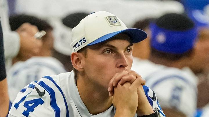 Indianapolis Colts wide receiver Alec Pierce watches practice