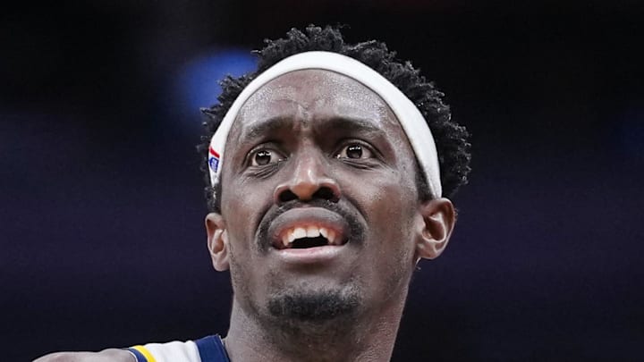 Indiana Pacers forward Pascal Siakam reacts after a call at a NBA game against the Toronto Raptors. Indiana Pacers forward Pascal Siakam reacts after a call at a NBA game against the Toronto Raptors.