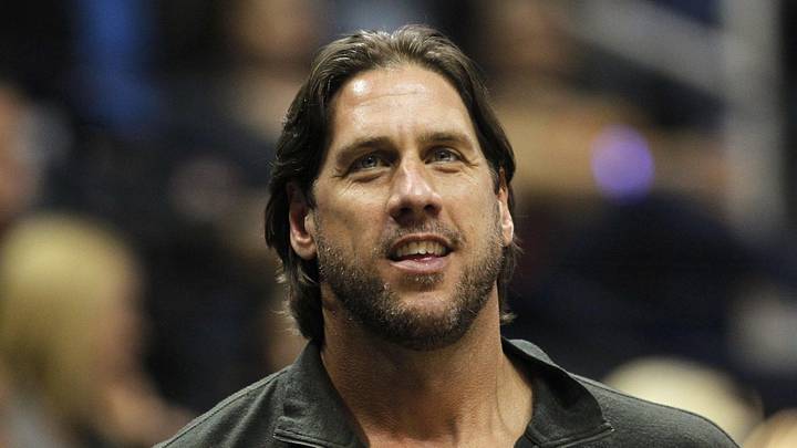 Feb 19, 2016; Atlanta, GA, USA; Atlanta Braves former relief pitcher John Rocker watches a game between the Miami Heat and Atlanta Hawks in the first quarter at Philips Arena. Mandatory Credit: Brett Davis-Imagn Images
