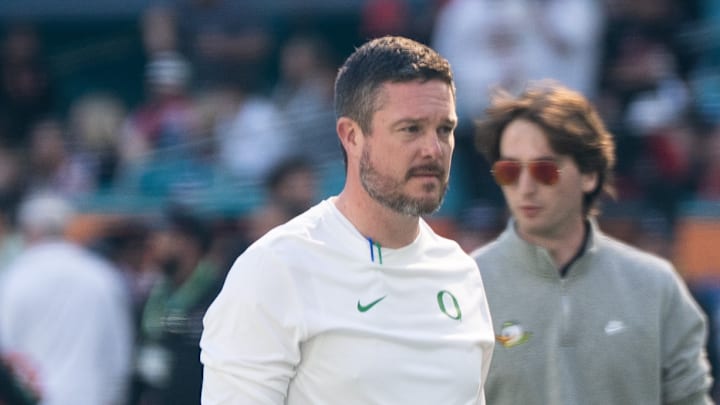 Oregon Ducks coach Dan Lanning before the Orange Bowl Oregon Ducks coach Dan Lanning before the Orange Bowl