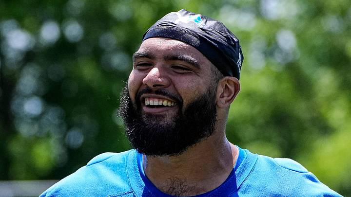 Detroit Lions offensive lineman Juice Scruggs (70). Detroit Lions offensive lineman Juice Scruggs (70).