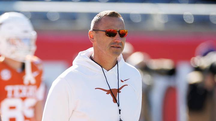 Texas Longhorns head coach Steve Sarkisian looks on before a game against the Michigan Wolverines at Camping World Stadium. Texas Longhorns head coach Steve Sarkisian looks on before a game against the Michigan Wolverines at Camping World Stadium.