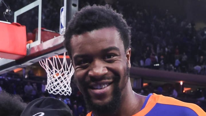 Real Madrid forward Vinicius Junior and New York Knicks center Ariel Hukporti Real Madrid forward Vinicius Junior and New York Knicks center Ariel Hukporti