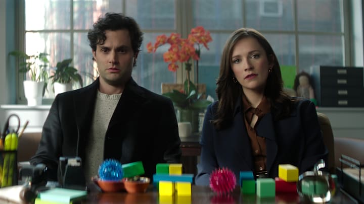 You. (L to R) Penn Badgley as Joe Goldberg, Charlotte Ritchie as Kate Lockwood in episode 502 of You. Cr. Courtesy of Netflix © 2025