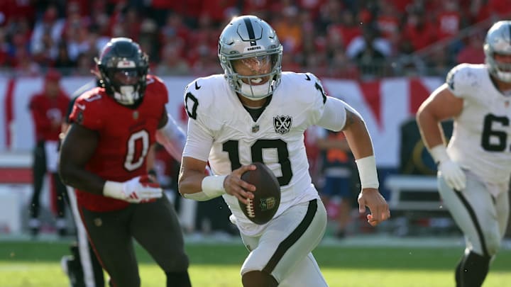 Desmond Ridder will start at quarterback for the Las Vegas Raiders vs. the Atlanta Falcons.