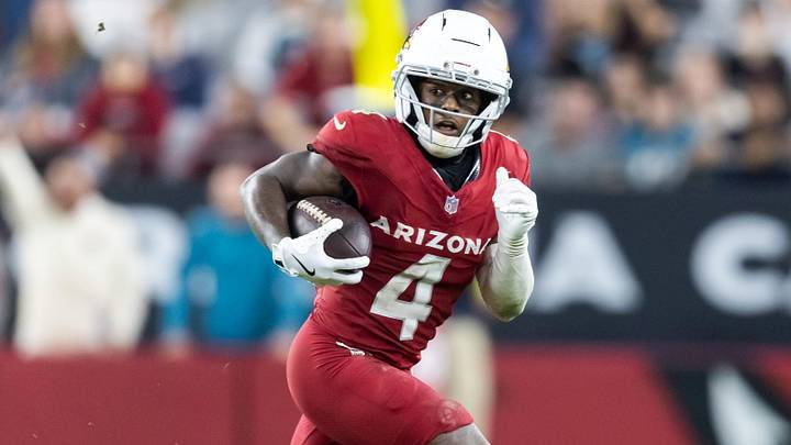 Nov 23, 2025; Glendale, Arizona, USA; Arizona Cardinals wide receiver Greg Dortch (4) against the Jacksonville Jaguars at State Farm Stadium. Mandatory Credit: Mark J. Rebilas-Imagn Images Nov 23, 2025; Glendale, Arizona, USA; Arizona Cardinals wide receiver Greg Dortch (4) against the Jacksonville Jaguars at State Farm Stadium. Mandatory Credit: Mark J. Rebilas-Imagn Images