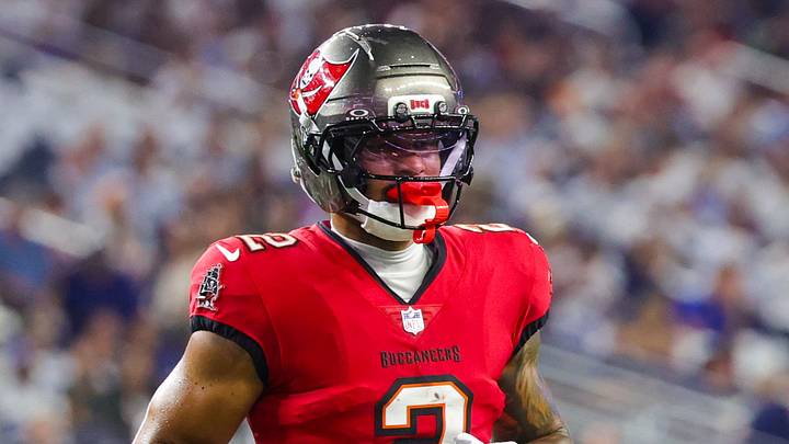 Tampa Bay Buccaneers wide receiver Emeka Egbuka (2) in action during the game against the Dallas Cowboys Tampa Bay Buccaneers wide receiver Emeka Egbuka (2) in action during the game against the Dallas Cowboys