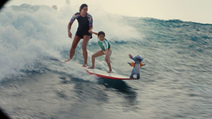 (L-R) Sydney Agudong as Nani, Maia Kealoha as Lilo and Stitch in Disney’s live-action LILO & STITCH. Photo courtesy of Disney. © 2025 Disney Enterprises Inc. All Rights Reserved.