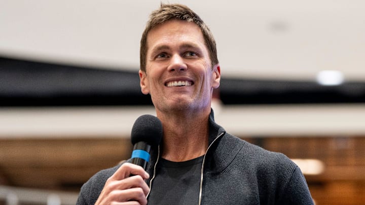 Tom Brady appears at American Dream for the grand opening of Card Vault by Tom Brady, a sports card and memorabilia retailer, East Rutherford, Friday, Apr. 11, 2025. Tom Brady appears at American Dream for the grand opening of Card Vault by Tom Brady, a sports card and memorabilia retailer, East Rutherford, Friday, Apr. 11, 2025.