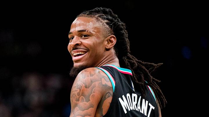 Dec 12, 2025; Memphis, Tennessee, USA; Memphis Grizzlies point guard Ja Morant (12) smiles at the Utah Jazz bench after forcing a turnover in the second half at FedExForum. Mandatory Credit: Matthew Smith-Imagn Images Dec 12, 2025; Memphis, Tennessee, USA; Memphis Grizzlies point guard Ja Morant (12) smiles at the Utah Jazz bench after forcing a turnover in the second half at FedExForum. Mandatory Credit: Matthew Smith-Imagn Images
