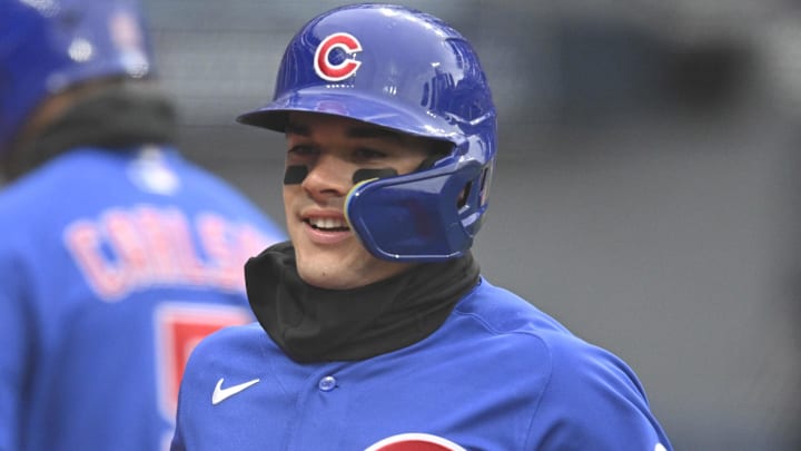 Apr 5, 2026; Cleveland, Ohio, USA; Chicago Cubs right fielder Matt Shaw (6) celebrates his solo home run in the third inning against the Cleveland Guardians at Progressive Field. Mandatory Credit: David Richard-Imagn Images Apr 5, 2026; Cleveland, Ohio, USA; Chicago Cubs right fielder Matt Shaw (6) celebrates his solo home run in the third inning against the Cleveland Guardians at Progressive Field. Mandatory Credit: David Richard-Imagn Images