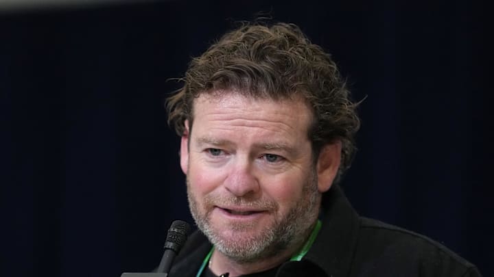 Seattle Seahawks general manager John Schneider speaks at the NFL Scouting Combine.