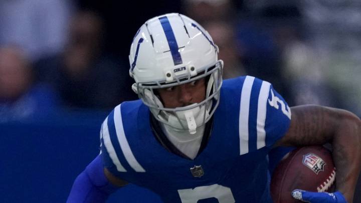 Indianapolis Colts wide receiver Josh Downs pulls in a pass and reaches the first down marker Sunday, Indianapolis Colts wide receiver Josh Downs pulls in a pass and reaches the first down marker Sunday,