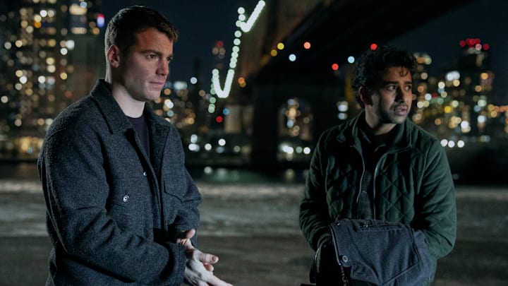 The Night Agent. (L to R) Gabriel Basso as Peter Sutherland, Suraj Sharma as Jay Batra in episode 302 of The Night Agent