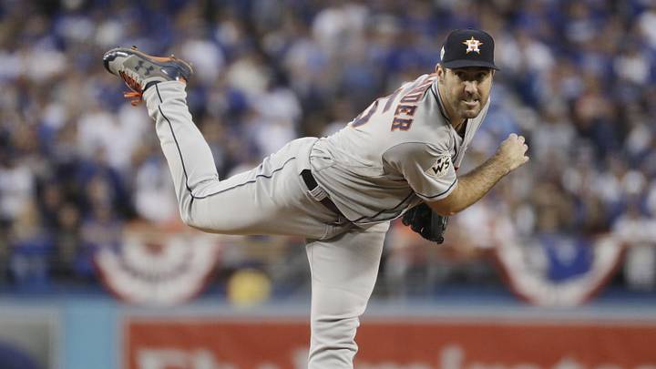 Justin Verlander won the World Series with the Astros in 2017 after a midseason trade from the Tigers. Justin Verlander won the World Series with the Astros in 2017 after a midseason trade from the Tigers.
