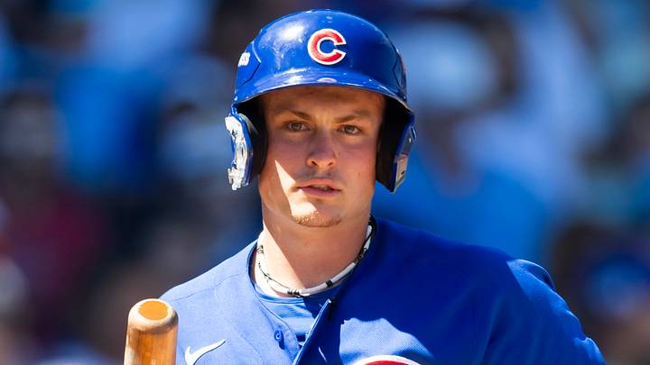 Mar 24, 2026; Mesa, Arizona, USA; Chicago Cubs first baseman Josiah Hartshorn against the New York Yankees during spring training at Sloan Park. Mandatory Credit: Mark J. Rebilas-Imagn Images Mar 24, 2026; Mesa, Arizona, USA; Chicago Cubs first baseman Josiah Hartshorn against the New York Yankees during spring training at Sloan Park. Mandatory Credit: Mark J. Rebilas-Imagn Images