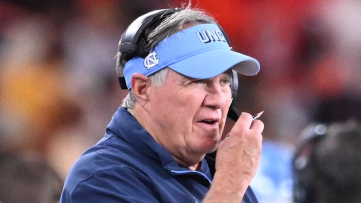 Oct 31, 2025; Syracuse, New York, USA; North Carolina Tar Heels head coach Bill Belichick on the sidelines in the second quarter against the Syracuse Orange at the JMA Wireless Dome. Mandatory Credit: Mark Konezny-Imagn Images Oct 31, 2025; Syracuse, New York, USA; North Carolina Tar Heels head coach Bill Belichick on the sidelines in the second quarter against the Syracuse Orange at the JMA Wireless Dome. Mandatory Credit: Mark Konezny-Imagn Images