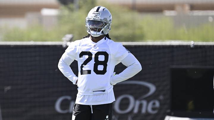 May 20, 2026; Henderson, NV, USA; Las Vegas Raiders cornerback Jermod McCoy (28) practices during organized team activities at Intermountain Health Performance Center. Mandatory Credit: Candice Ward-Imagn Images May 20, 2026; Henderson, NV, USA; Las Vegas Raiders cornerback Jermod McCoy (28) practices during organized team activities at Intermountain Health Performance Center. Mandatory Credit: Candice Ward-Imagn Images