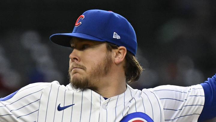 Apr 7, 2025; Chicago, Illinois, USA; Chicago Cubs pitcher Justin Steele (35) delivers against the Texas Rangers during the first inning at Wrigley Field. Mandatory Credit: Matt Marton-Imagn Images Apr 7, 2025; Chicago, Illinois, USA; Chicago Cubs pitcher Justin Steele (35) delivers against the Texas Rangers during the first inning at Wrigley Field. Mandatory Credit: Matt Marton-Imagn Images