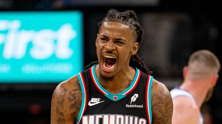 Dec 12, 2025; Memphis, Tennessee, USA; Memphis Grizzlies point guard Ja Morant (12) celebrates after making a three-pointer in the second half against the Utah Jazz at FedExForum. Mandatory Credit: Matthew Smith-Imagn Images Dec 12, 2025; Memphis, Tennessee, USA; Memphis Grizzlies point guard Ja Morant (12) celebrates after making a three-pointer in the second half against the Utah Jazz at FedExForum. Mandatory Credit: Matthew Smith-Imagn Images