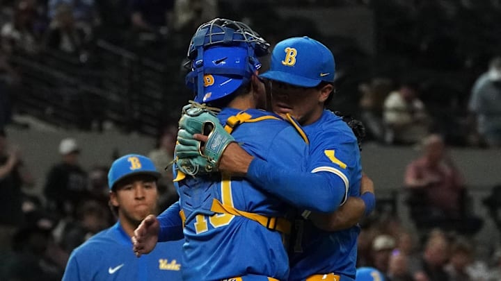 UCLA Bruins against Mississippi State Bulldogs during the Amegy Bank College Baseball Series at Globe Life Field.