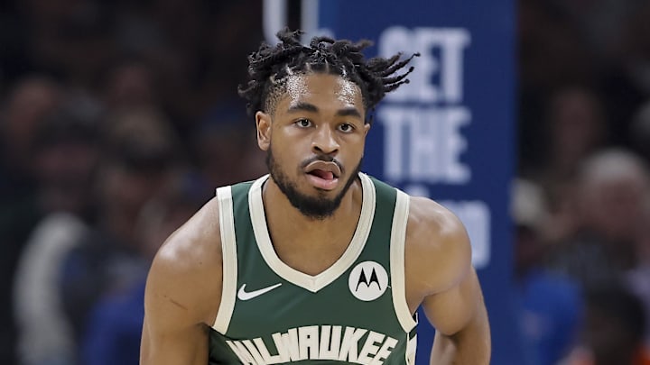 Milwaukee Bucks guard Cam Thomas (24) dribbles down the court against the Oklahoma City Thunder during the first half at Paycom Center on February 2, 2026. Milwaukee Bucks guard Cam Thomas (24) dribbles down the court against the Oklahoma City Thunder during the first half at Paycom Center on February 2, 2026.