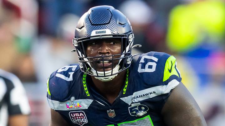 Feb 8, 2026; Santa Clara, CA, USA; Seattle Seahawks offensive tackle Charles Cross (67) against the New England Patriots during Super Bowl LX at Levi's Stadium. Mandatory Credit: Mark J. Rebilas-Imagn Images Feb 8, 2026; Santa Clara, CA, USA; Seattle Seahawks offensive tackle Charles Cross (67) against the New England Patriots during Super Bowl LX at Levi's Stadium. Mandatory Credit: Mark J. Rebilas-Imagn Images