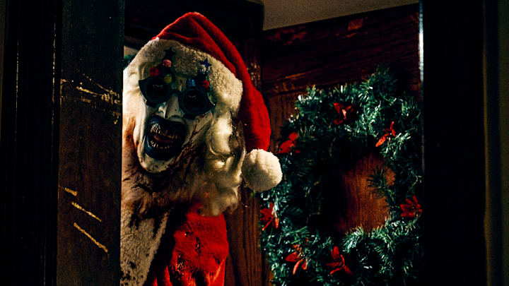 David Howard Thornton as “Art the Clown” in the horror film, TERRIFIER 3, a Cineverse release. 