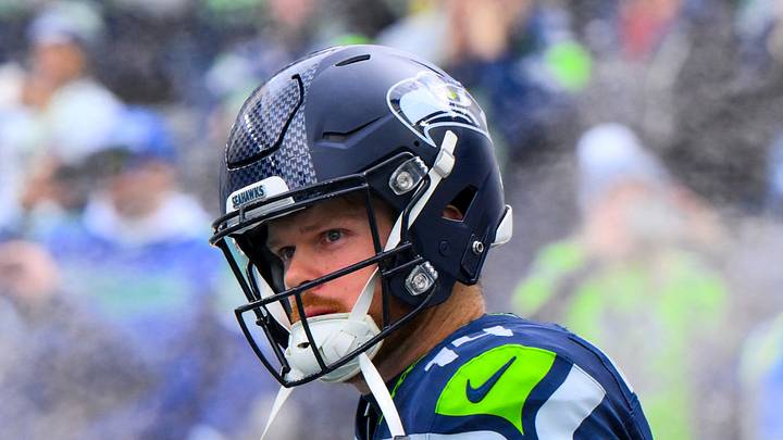 Seattle Seahawks quarterback Sam Darnold exits the tunnel during player introductions. Seattle Seahawks quarterback Sam Darnold exits the tunnel during player introductions.