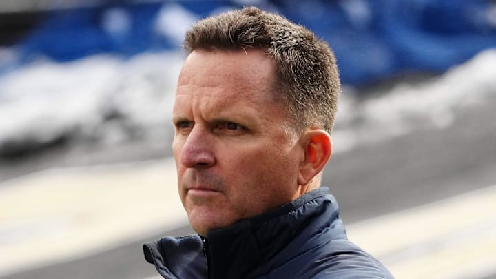 Nov 5, 2022; Boulder, Colorado, USA; Denver Broncos general manager George Paton before the game between the Oregon Ducks against the Colorado Buffaloes at Folsom Field. Mandatory Credit: Ron Chenoy-Imagn Images