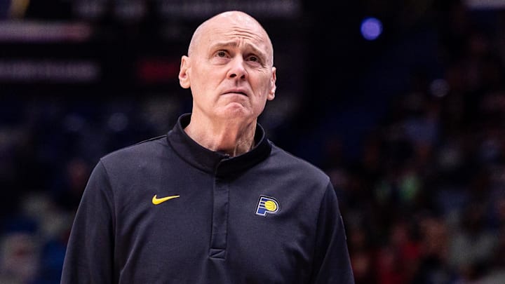 Indiana Pacers head coach Rick Carlisle looks on against the New Orleans Pelicans during the first half at Smoothie King Center. Indiana Pacers head coach Rick Carlisle looks on against the New Orleans Pelicans during the first half at Smoothie King Center.