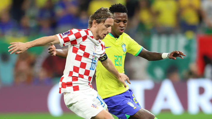 Modric e Vini Jr atuaram juntos no Real Madrid