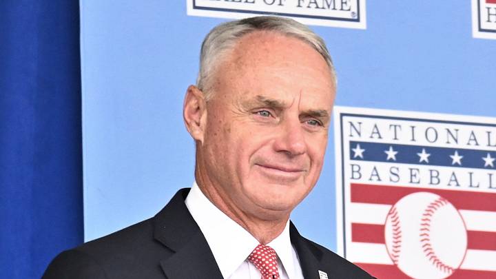 Major League Baseball commissioner Rob Manfred walks out Major League Baseball commissioner Rob Manfred walks out