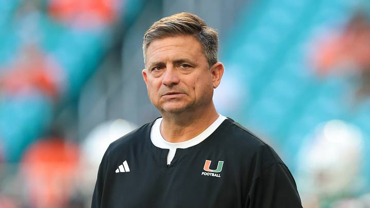 Sep 26, 2026; Miami Gardens, Florida, USA; Miami Hurricanes offensive coordinator and quarterbacks coach Shannon Dawson looks on before the game against the Central Michigan Chippewas at Hard Rock Stadium. Mandatory Credit: Sam Navarro-Imagn Images