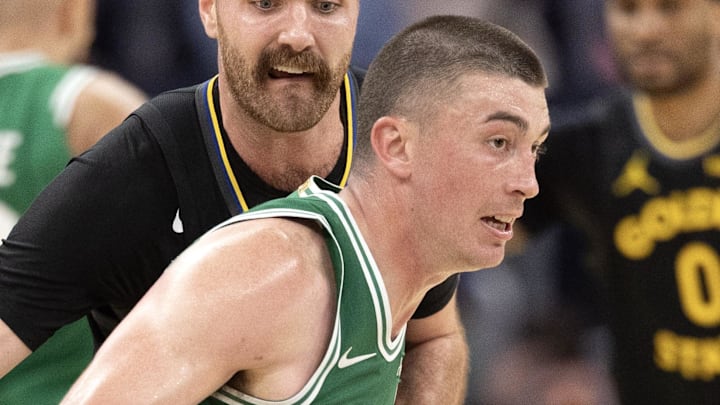 Feb 19, 2026; San Francisco, California, USA; Boston Celtics guard Payton Pritchard (11) dribbles around Golden State Warriors guard Pat Spencer (61) during the fourth quarter at Chase Center. Mandatory Credit: D. Ross Cameron-Imagn Images Feb 19, 2026; San Francisco, California, USA; Boston Celtics guard Payton Pritchard (11) dribbles around Golden State Warriors guard Pat Spencer (61) during the fourth quarter at Chase Center. Mandatory Credit: D. Ross Cameron-Imagn Images